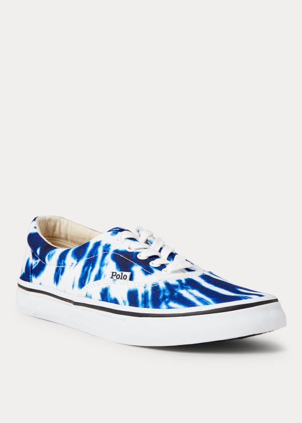 Zapatillas Polo Ralph Lauren Hombre Blancos / Azul Marino - Thorton Tie-Dye Canvas - HKWIU3478